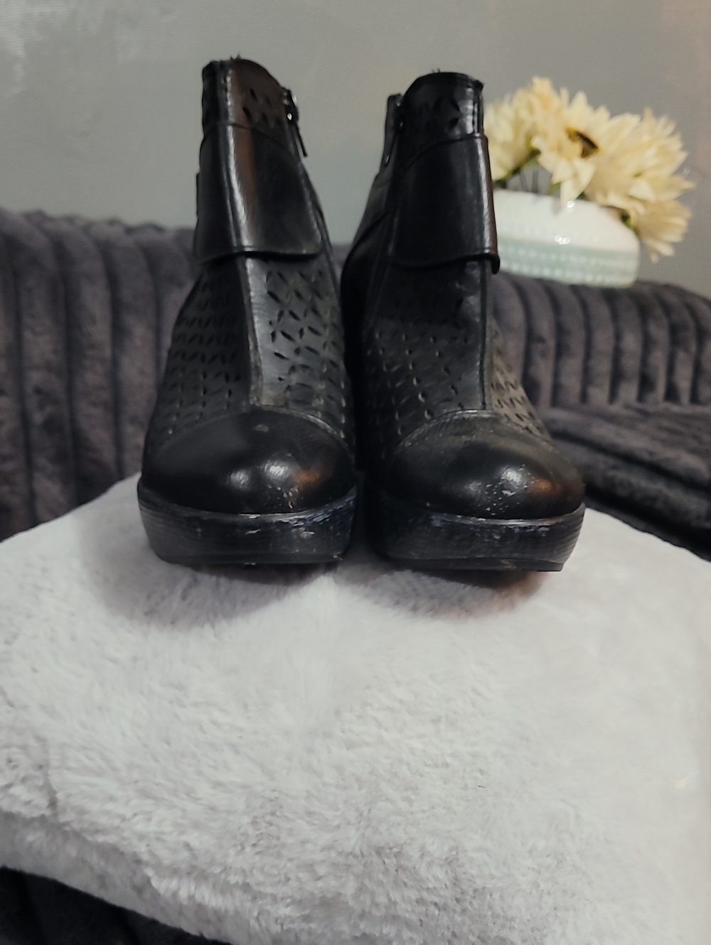 JBU Black Perforated Ankle Booties, Lightweight And Very Comfortable Never Worn